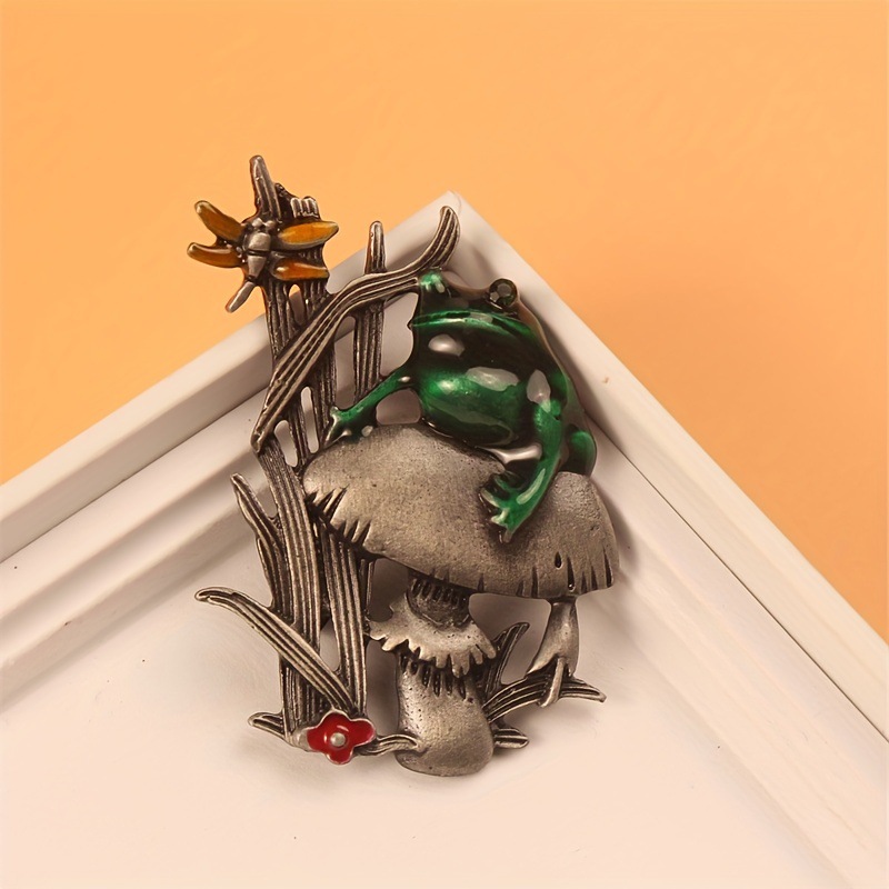Vintage dierenbroche hond kat  - Flower Frog Pin recensie en prijs